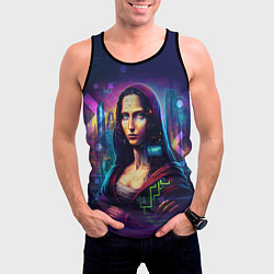 Майка-безрукавка мужская Cyberpunk Mona Lisa, цвет: 3D-черный — фото 2