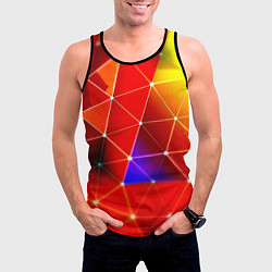 Майка-безрукавка мужская Digital triangle abstract, цвет: 3D-черный — фото 2