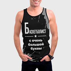 Майка-безрукавка мужская Баскетболист: с очень большой буквы, цвет: 3D-черный — фото 2