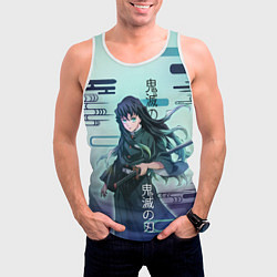 Майка-безрукавка мужская Клинок рассекающий демонов - Токито, цвет: 3D-белый — фото 2