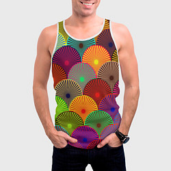 Майка-безрукавка мужская Multicolored circles, цвет: 3D-белый — фото 2