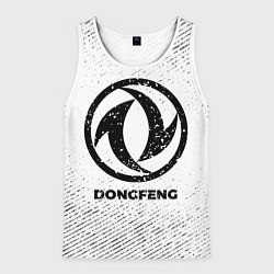 Майка-безрукавка мужская Dongfeng с потертостями на светлом фоне, цвет: 3D-белый