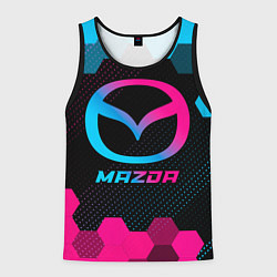 Майка-безрукавка мужская Mazda - neon gradient, цвет: 3D-черный
