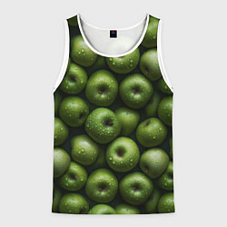Майка-безрукавка мужская Сочная текстура из зеленых яблок, цвет: 3D-белый