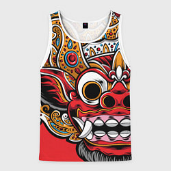 Майка-безрукавка мужская Barong - Bali - tattoo, цвет: 3D-белый