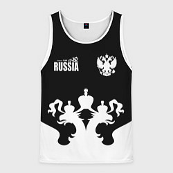 Майка-безрукавка мужская Russia national team, цвет: 3D-белый