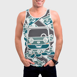 Майка-безрукавка мужская Абстракция машина, цвет: 3D-белый — фото 2