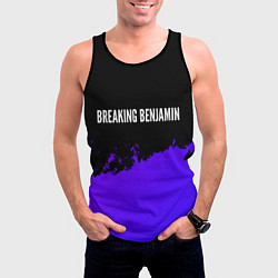 Майка-безрукавка мужская Breaking Benjamin purple grunge, цвет: 3D-черный — фото 2
