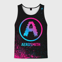 Майка-безрукавка мужская Aerosmith - neon gradient, цвет: 3D-черный