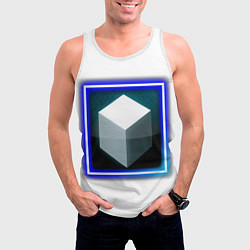 Майка-безрукавка мужская Белый куб и магия, цвет: 3D-белый — фото 2