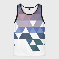 Майка-безрукавка мужская Абстрактные разноцветные треугольники в паттерне, цвет: 3D-черный