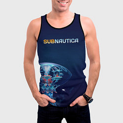 Майка-безрукавка мужская Subnautica подводный город, цвет: 3D-черный — фото 2