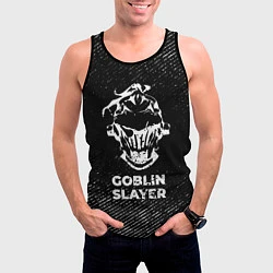 Майка-безрукавка мужская Goblin Slayer с потертостями на темном фоне, цвет: 3D-черный — фото 2