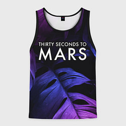 Мужская майка без рукавов Thirty Seconds to Mars neon monstera