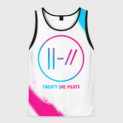 Майка-безрукавка мужская Twenty One Pilots neon gradient style, цвет: 3D-черный