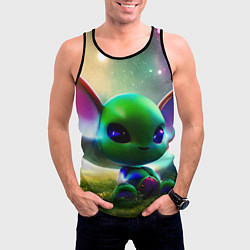 Майка-безрукавка мужская Крошка инопланетянин, цвет: 3D-черный — фото 2