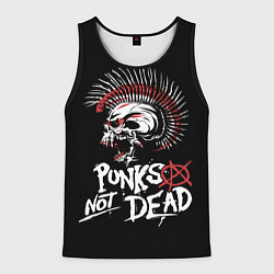 Майка-безрукавка мужская Punks not dead - анархия, цвет: 3D-черный