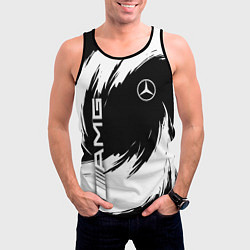 Майка-безрукавка мужская Mercedes benz - white color, цвет: 3D-черный — фото 2