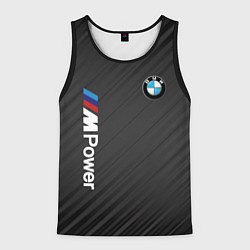 Майка-безрукавка мужская BMW power m, цвет: 3D-черный
