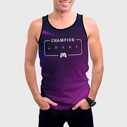 Майка-безрукавка мужская Quake gaming champion: рамка с лого и джойстиком н, цвет: 3D-черный — фото 2