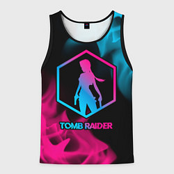 Майка-безрукавка мужская Tomb Raider - neon gradient, цвет: 3D-черный