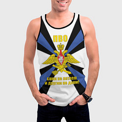 Майка-безрукавка мужская ПВО - сами не летаем и другим не даем!, цвет: 3D-черный — фото 2