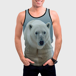 Майка-безрукавка мужская Белый медведь полярный, цвет: 3D-черный — фото 2