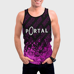 Майка-безрукавка мужская Portal pro gaming: символ сверху, цвет: 3D-черный — фото 2