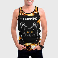 Майка-безрукавка мужская The Offspring рок кот и огонь, цвет: 3D-черный — фото 2