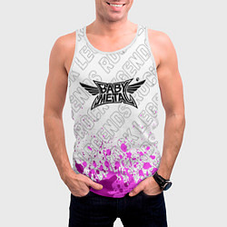 Майка-безрукавка мужская Babymetal rock legends: символ сверху, цвет: 3D-белый — фото 2
