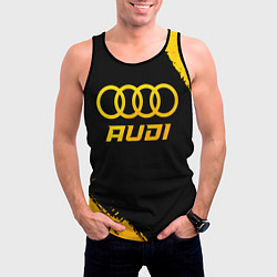 Майка-безрукавка мужская Audi - gold gradient, цвет: 3D-черный — фото 2
