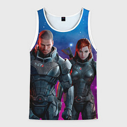 Майка-безрукавка мужская Mass Effect N7 space, цвет: 3D-белый