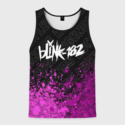 Майка-безрукавка мужская Blink 182 rock legends: символ сверху, цвет: 3D-черный