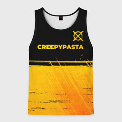 Майка-безрукавка мужская CreepyPasta - gold gradient: символ сверху, цвет: 3D-черный