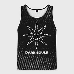 Майка-безрукавка мужская Dark Souls с потертостями на темном фоне, цвет: 3D-черный