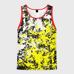Майка-безрукавка мужская Белая и жёлтая краска, цвет: 3D-красный