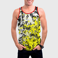 Майка-безрукавка мужская Белая и жёлтая краска, цвет: 3D-красный — фото 2