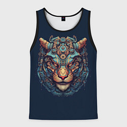 Майка-безрукавка мужская Механический тигр, цвет: 3D-черный