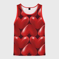 Майка-безрукавка мужская Red hearts, цвет: 3D-красный