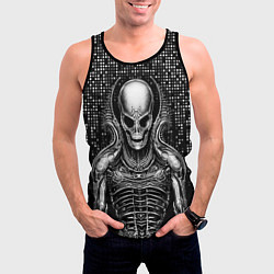 Майка-безрукавка мужская Скелет пришельца, цвет: 3D-черный — фото 2