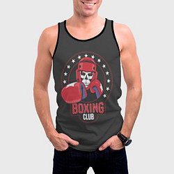 Майка-безрукавка мужская Boxing club - боксёр, цвет: 3D-черный — фото 2