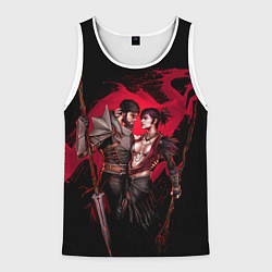 Майка-безрукавка мужская Серый страж и Морриган, цвет: 3D-белый