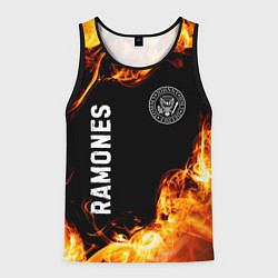 Майка-безрукавка мужская Ramones и пылающий огонь, цвет: 3D-черный