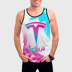 Майка-безрукавка мужская Tesla neon gradient style, цвет: 3D-черный — фото 2