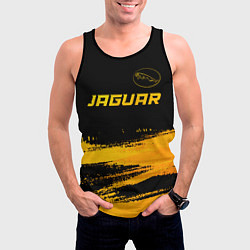 Майка-безрукавка мужская Jaguar - gold gradient: символ сверху, цвет: 3D-черный — фото 2