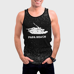 Майка-безрукавка мужская Papa Roach с потертостями на темном фоне, цвет: 3D-черный — фото 2