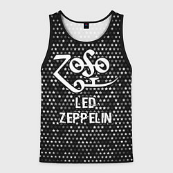 Майка-безрукавка мужская Led Zeppelin glitch на темном фоне, цвет: 3D-черный