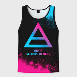 Майка-безрукавка мужская Thirty Seconds to Mars - neon gradient, цвет: 3D-черный