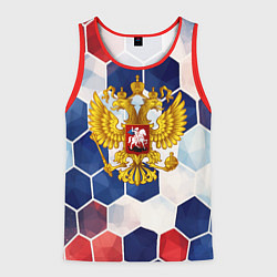Майка-безрукавка мужская Герб России объемные плиты, цвет: 3D-красный