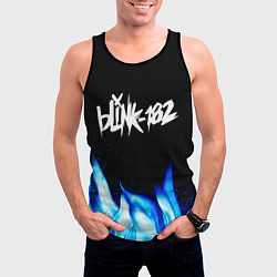 Майка-безрукавка мужская Blink 182 blue fire, цвет: 3D-черный — фото 2